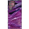 Picasee silikónový čierny obal pre Samsung Galaxy S22 Ultra 5G - Purple glitter