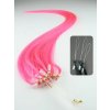 Vlasy pre metódu Micro Ring / Easy Loop 50cm - ružová 1 prameň 0,7 gramov