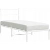 Kovový rám postele s čelom, biely, 80x200 cm