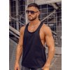 Čierne pánske tank top tielko boxerského strihu bez potlače Bolf 1245A