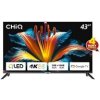 CHiQ U43QST TV 43 , UHD, QLED, ultratenká, Google TV, DLG 120 Hz, Dolby Audio, Frameless, metalická