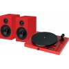 Pro-Ject Juke Box E1 + Speaker Box 5E OM5e High Gloss Red Gramofónová súprava