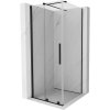 Mexen Velar, sprchový kút s posuvnými dverami 120(dvere) x 120(stena) cm, 8mm číre sklo, čierna matná, 871-120-120-01-70