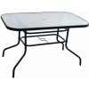 Sklenený záhradný stôl so sklom, 120x60, čierny SO-S-2