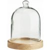 MADAM STOLTZ Sklenený dekoratívny poklop s táckou Mango Wood
