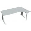 Hobis Pracovný stôl Flex, ergo, ľavý, 180x75,5x120 (80x40) cm, sivá/kov