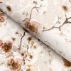 PVC obrus Hnedé kvety sakury na režnom PV-207 - metráž š. 140 cm
