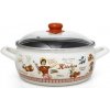 Metalac smaltovaný randlík 20cm - 3,35l so sklenenou pokrievkou RETRO AMERIKA (Smaltovaný randlík 3,35L Retro Amerika)