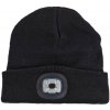 KesTek Pletená čiapka s dvojitým LED svetlom, čierna