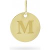 Zlatý prívesok písmeno M k6627Xz