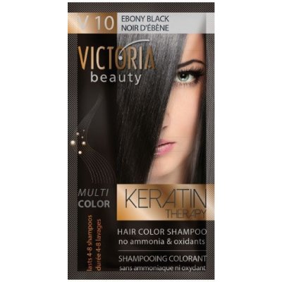 Victoria Beauty Keratin Therapy tónovací šampón na vlasy V 10 Ebony black