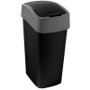 CURVER Odpadkový kôš FLIP BIN 45l | čierna / strieborná