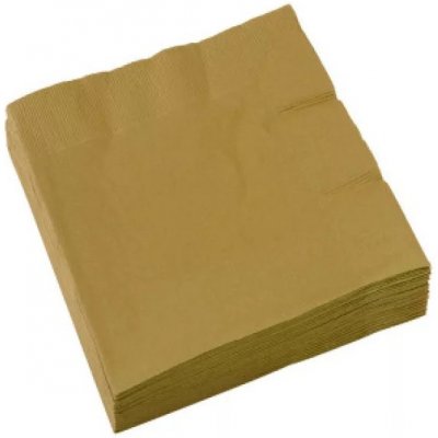 Amscan Servítky papierové zlaté 33x33 cm 20 ks