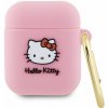 Hello Kitty Liquid Silicone 3D Kitty Head Logo Pouzdro pro AirPods 1/2 HKA23DKHSP