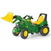 Rollytoys Šliapací traktor John Deere s nakladačom, brzdou a nafukovacími kolesami