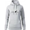 EKG akustická gitara - Mikina dámská Cape s kapucí - XL ( Svetlosivý melír )