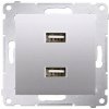 USB zásuvka do steny Kontakt-simon strieborná