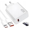 RÝCHLA NABÍJAČKA PRE XIAOMI TYPE-C USB-A 45W + KABEL 6A 1M
