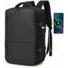 Kabínový batoh s USB a Type-C portom 25 L - KONO - čierny