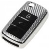 TPU obal kľúča Seat / Škoda / VW - carbon strieborný