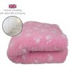 DRYBED Premium Vet Bed Small Paws ružový + biele labky 100 x 75 cm