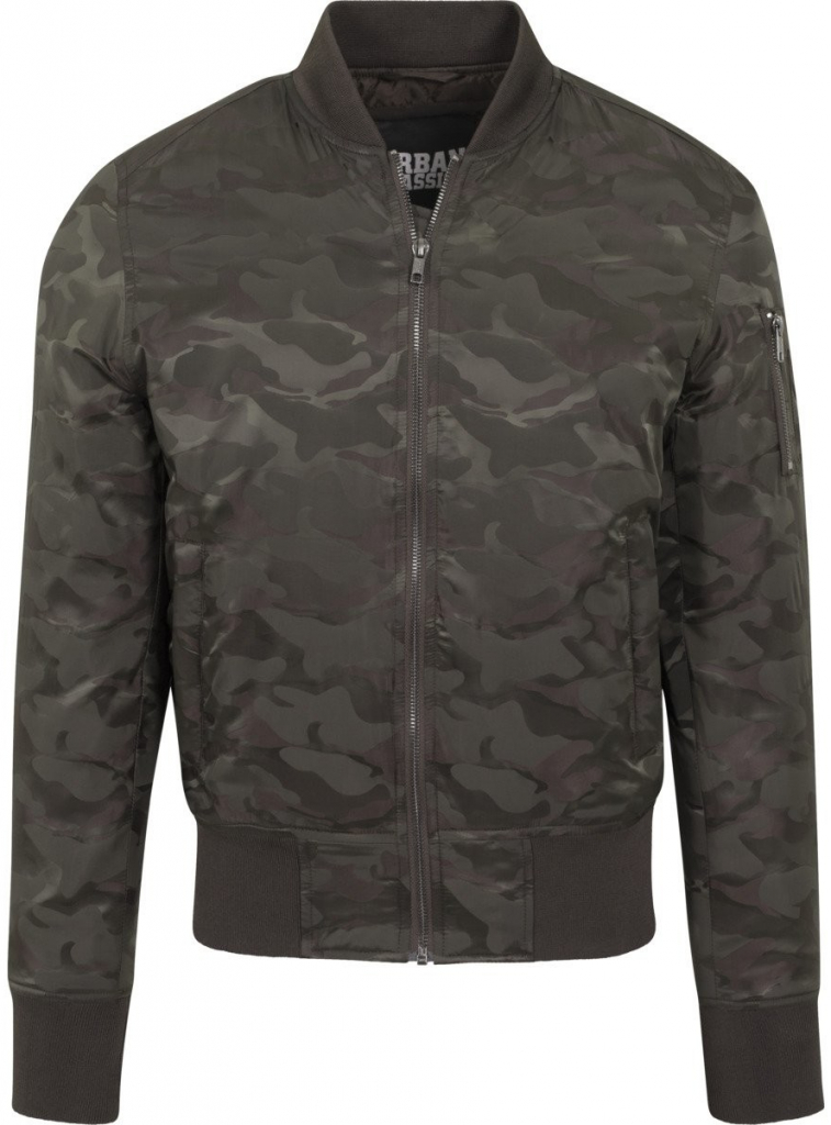 Urban Classics maskáčová bomber bunda dark olive