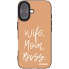 Picasee silikonový černý obal pro Apple iPhone 16 - Boss Mama