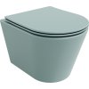 Mexen Rico, závesné WC Rimless s WC doskou slim, duroplast, zelená matná, 30724048