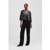 OVERAL KARL LAGERFELD PLEATED PANEL JUMPSUIT BLACK-GUNMETAL
