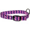 COBBYS PET Textilný obojok fialovo ružovo žlto modrý 25mm/70cm