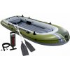 Intex 66334 Nafukovací čln pre 4 osoby s pumpou a pádlami, Seahawk 4, zelený