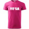 Yoga nápis - Klasické pánske tričko vyššej gramáže - XS ( Purpurová )