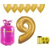 HeliumKing Hélium párty set na 9. narodeniny so zlatými balónmi