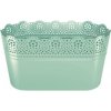 PROSPERPLAST Lace kvetináč s čipkou 28,5x13,5cm, mentolová DLAC