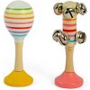 Bigjigs Toys Sada Rumba koule žlutá a rolničky růžové