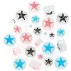 Šperky eshop - Piercing do ucha - hviezda na čírom plugu s trblietkami AA6.09 - Hrúbka: 16 mm, Farba: Čierna