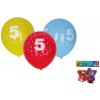 Wiky Balónik nafukovací 30 cm - sada 5 ks, s číslom 5
