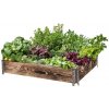 ATMOWOOD Drevený vyvýšený záhon s kovaním 120 x 100 x 20 cm - opálený