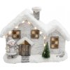 home KDC 33 LED zasnežený domček so snehuliakom, teplá biela