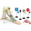 Set šmykľavka s dvojitou vlnou a elektronický semafor Toboggan XL Life Smoby s dopravnými značkami a kužeľmi