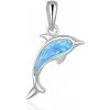 Beneto Hravý strieborný prívesok v tvare delfína AGH554L