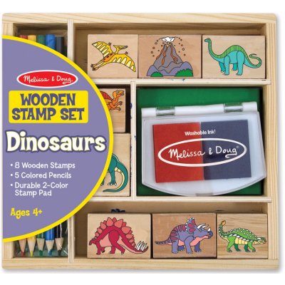 Melissa & Doug Drevené pečiatky Dinosaury