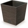 PROSPERPLAST Kvetináč FURU SQUARE LOW ECO WOOD 29,5cm kávový