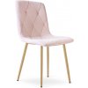 Jedálenská stolička LIBRA svetloružová / hnedé nohy
