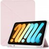 AppleKing puzdro s origami stojančekom a priestorom pre Apple Pencil pre iPad mini 6 / mini 7 - ružové - možnosť vrátiť tovar ZADARMO do 30tich dní