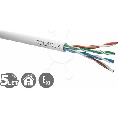 Inštalačný kábel Solarix UTP, Cat5E, drôt, PVC, krabica 100 m SXKD-5E-UTP-PVC