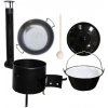 Perfect Cauldron kotlík na guláš smalt 1,2 mm 30 l, BBQ panica železo 46 cm, Perfect Cauldron kotlina 45 cm CLASSIC KOV, Perfect Cauldron pokrievka smalt 49 cm, vareška 50 cm SMREK