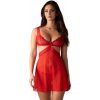 Set košieľky a táng Obsessive Cupide Desir 2XL/3XL, červená košieľka a tangá