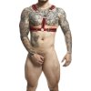 Mob - dngeon red harness with chains one size