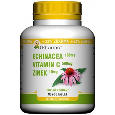 BIO Pharma Echinacea, Vitamín C, Zinok 120 ks